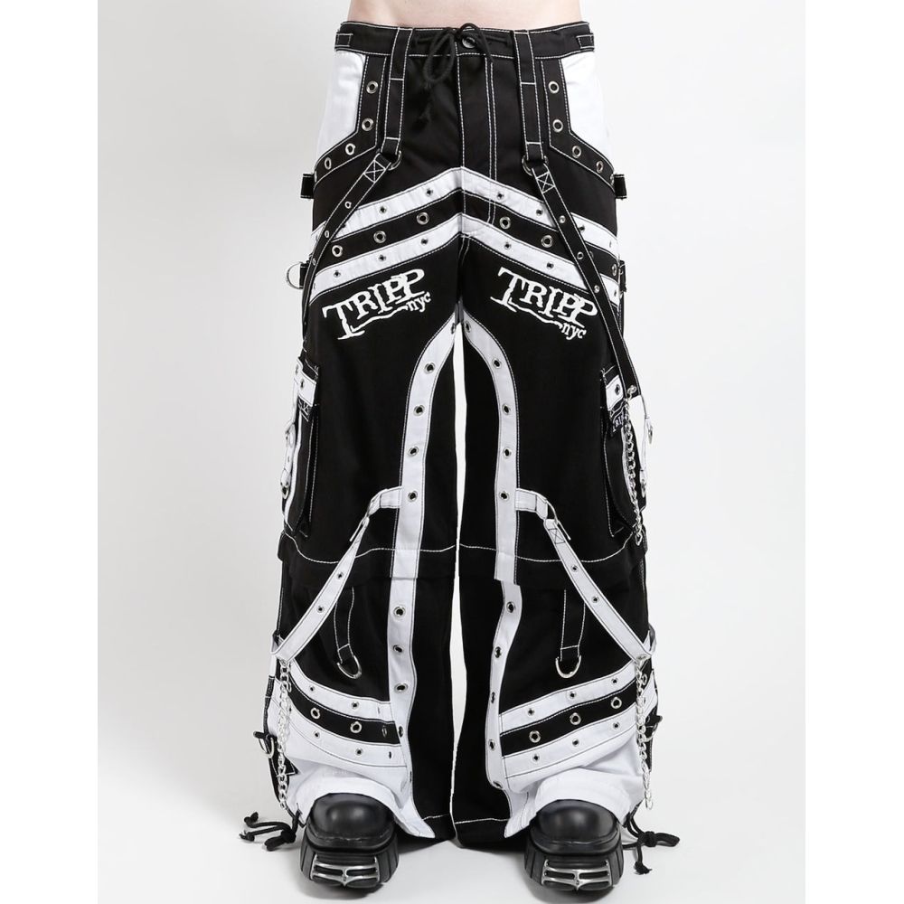 Tripp NYC - OFF TRACK Weite Hose - Schwarz/Weiß